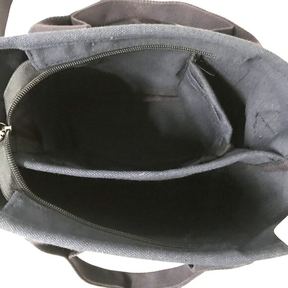 LANDS END Canvas Bag Lot 2 Small Navy & Natural Crossbody Strap - Picture 10 of 16